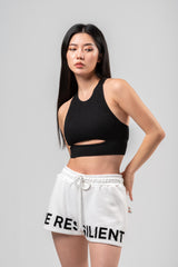 Flocked Quote Shorts - Women