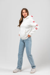 Flocked hooded sweatshirt - Women