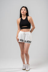 Flocked Quote Shorts - Women