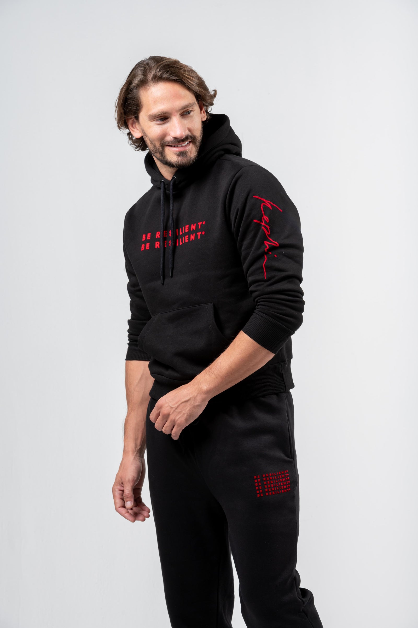 Kephi - Flocked Hoodie - Black
