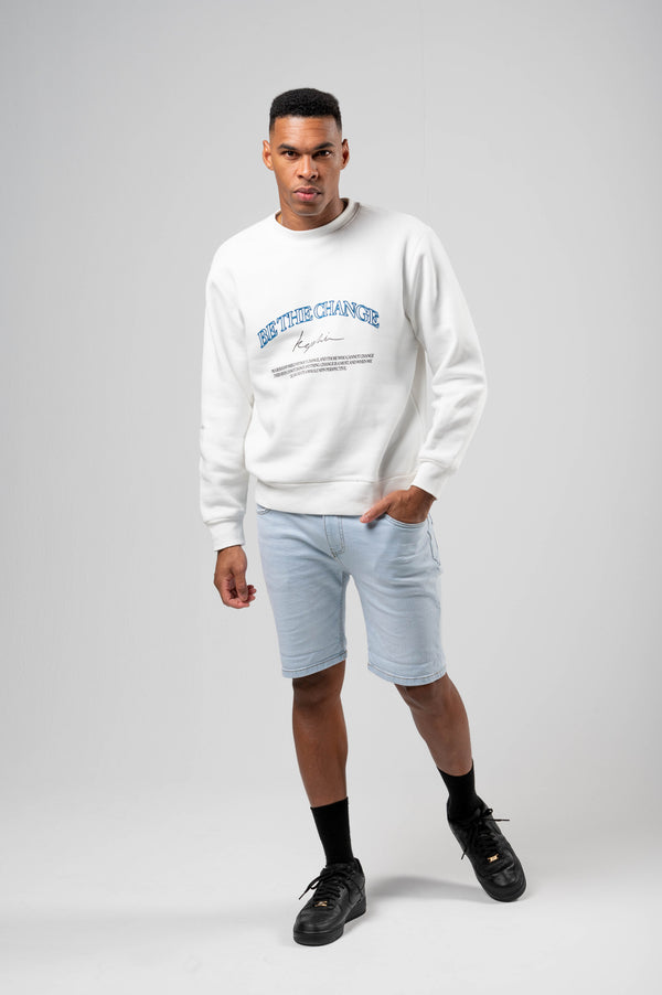 Be The Change Pullover - White